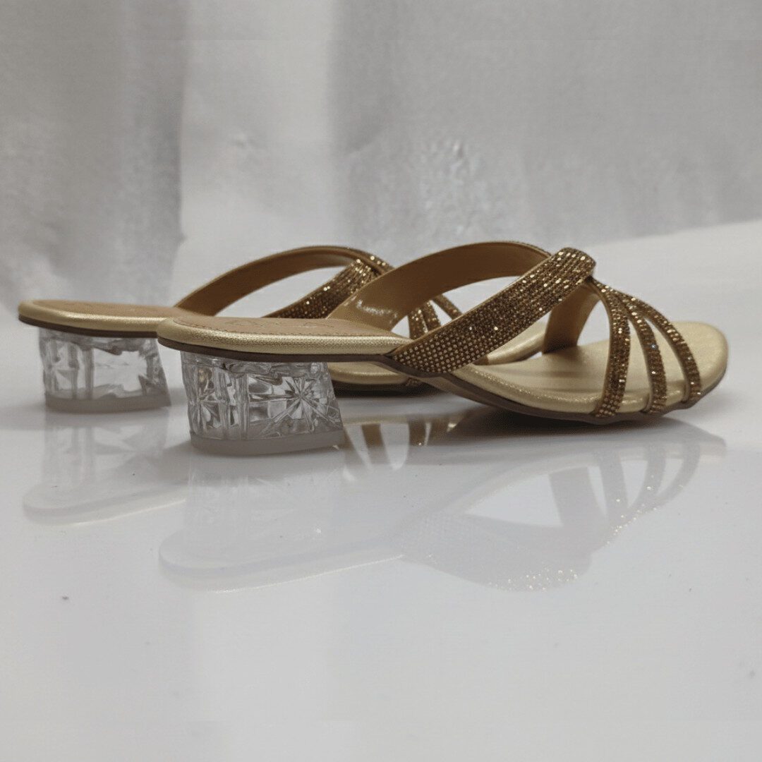 ZIYA Bronze Sparkle Clear Heel Slides - Image 3