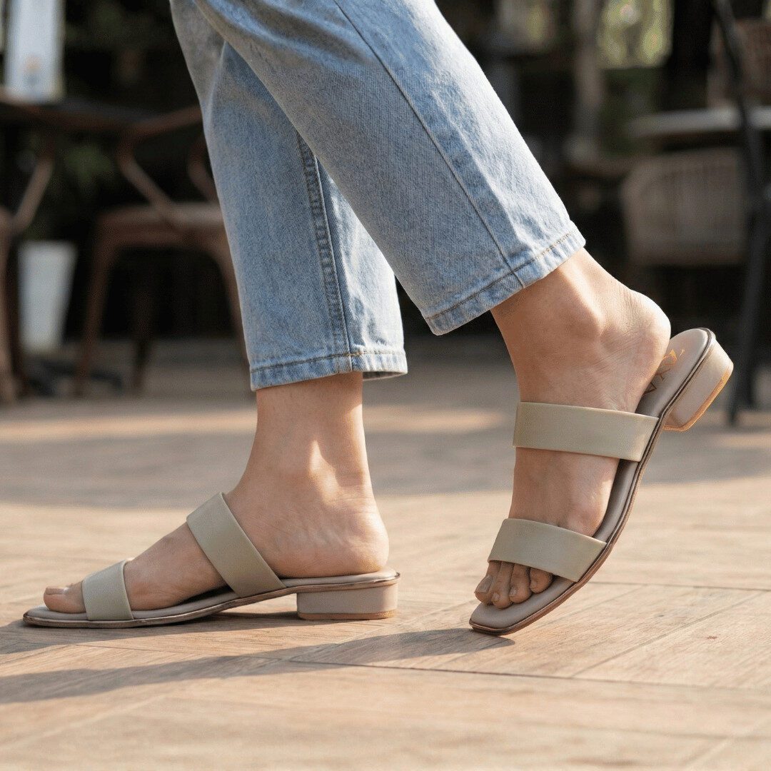 ZIYA Olive Minimal Comfort Slides