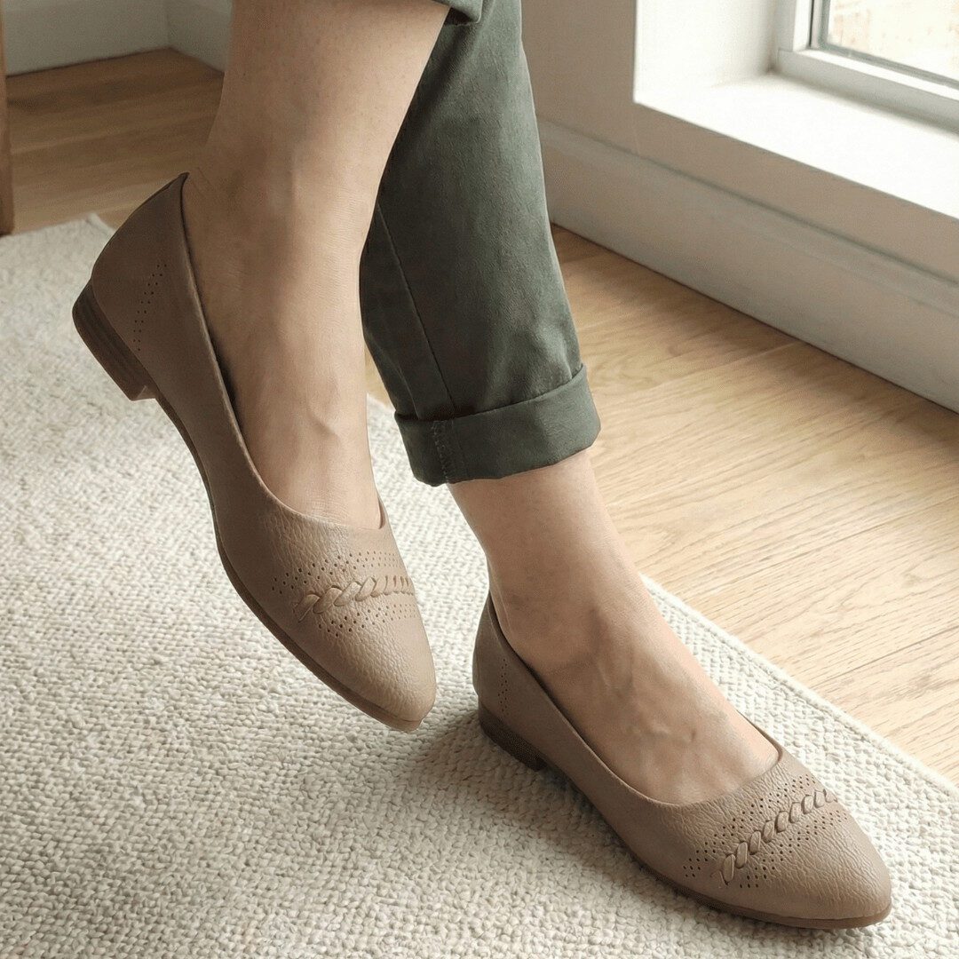 ZIYA Taupe Everyday Ballerina Flats
