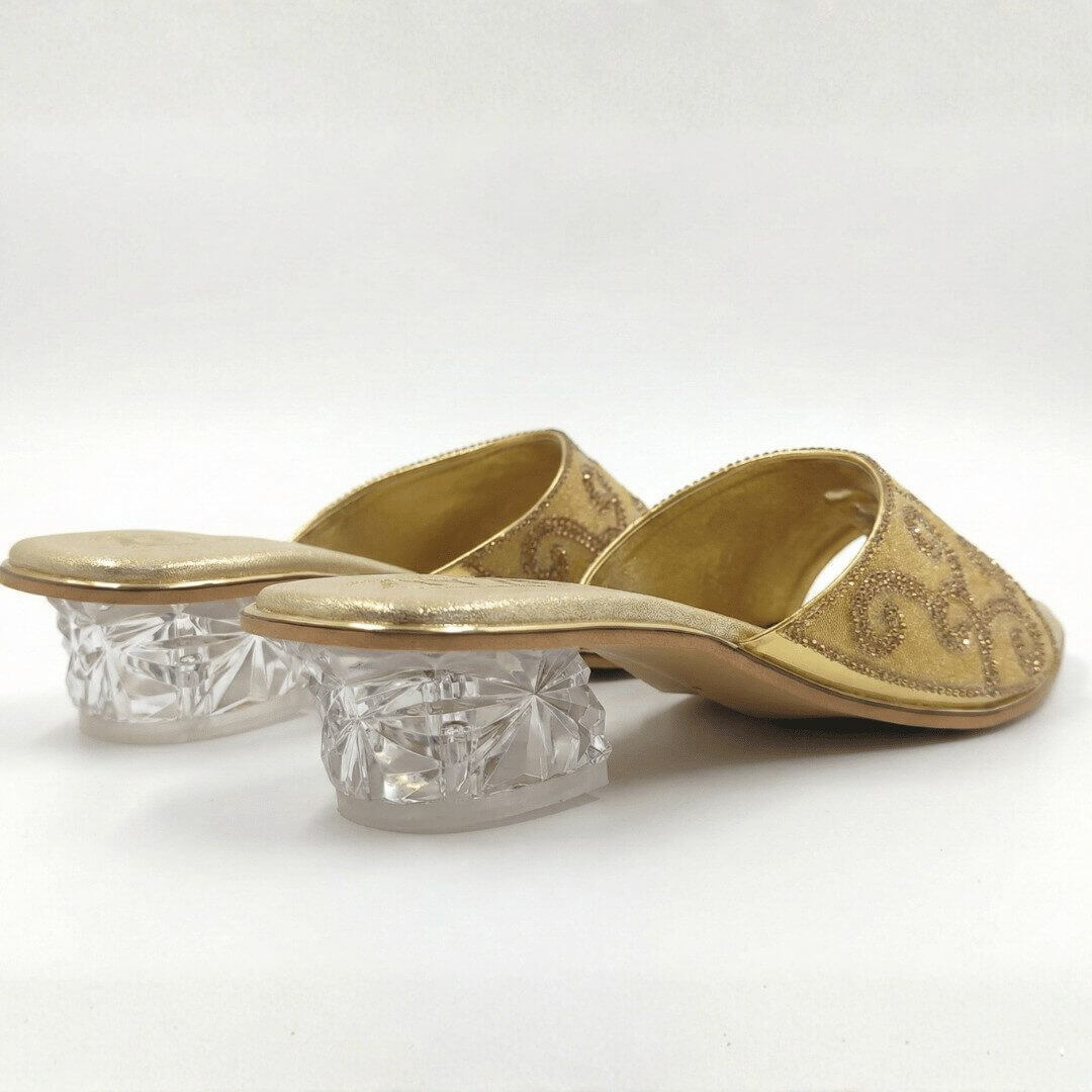 ZIYA Gold Embroidered Ethnic Flats - Image 2