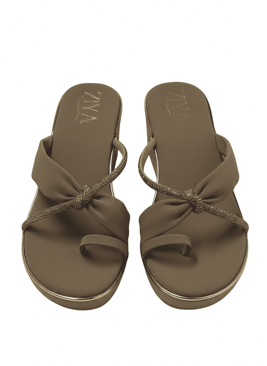 Beigelle Bloom Wedge – Beige Bow Knot Ladies’ Wedge Sandal - Image 2