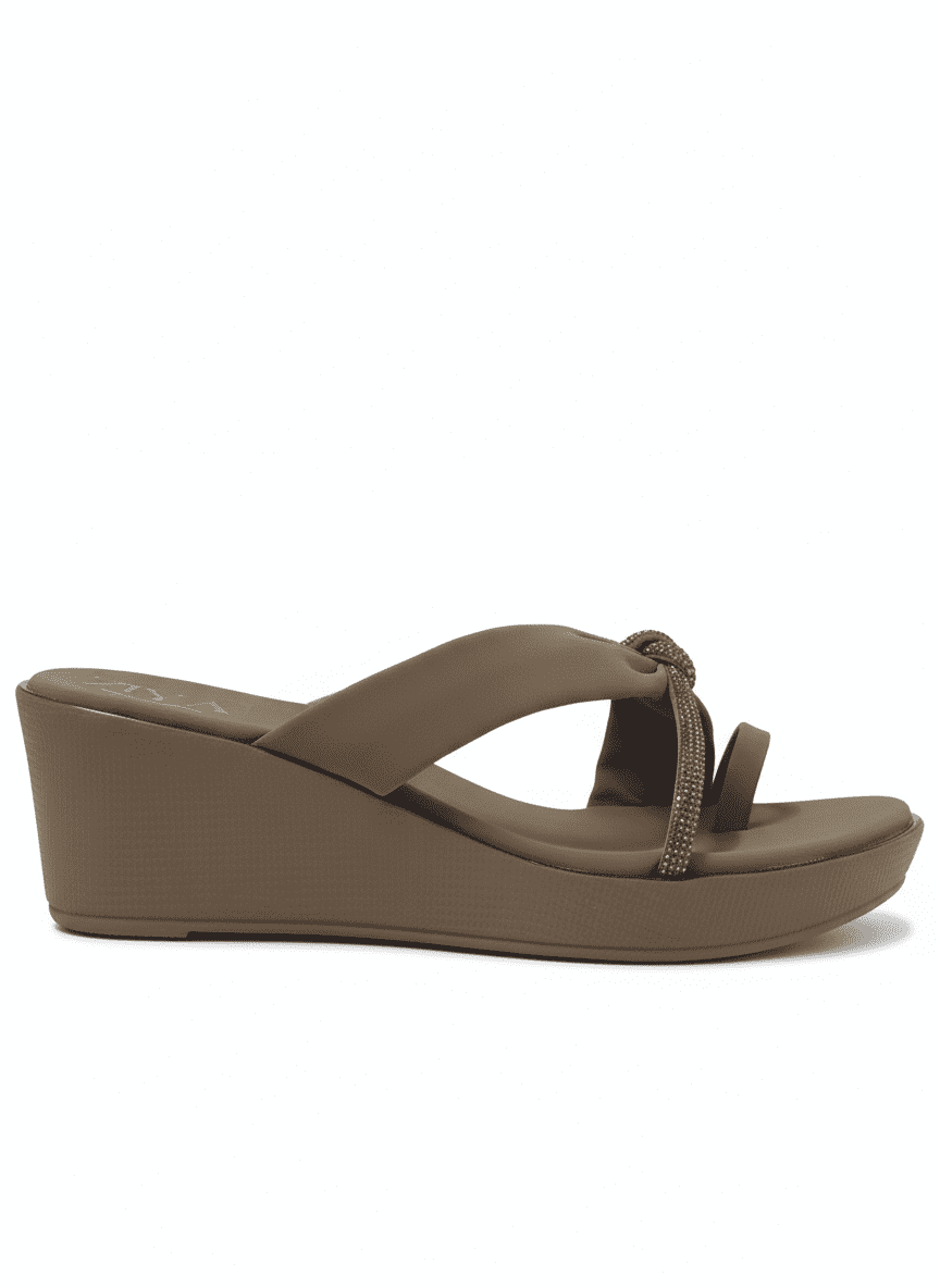 Beigelle Bloom Wedge – Beige Bow Knot Ladies’ Wedge Sandal - Image 3