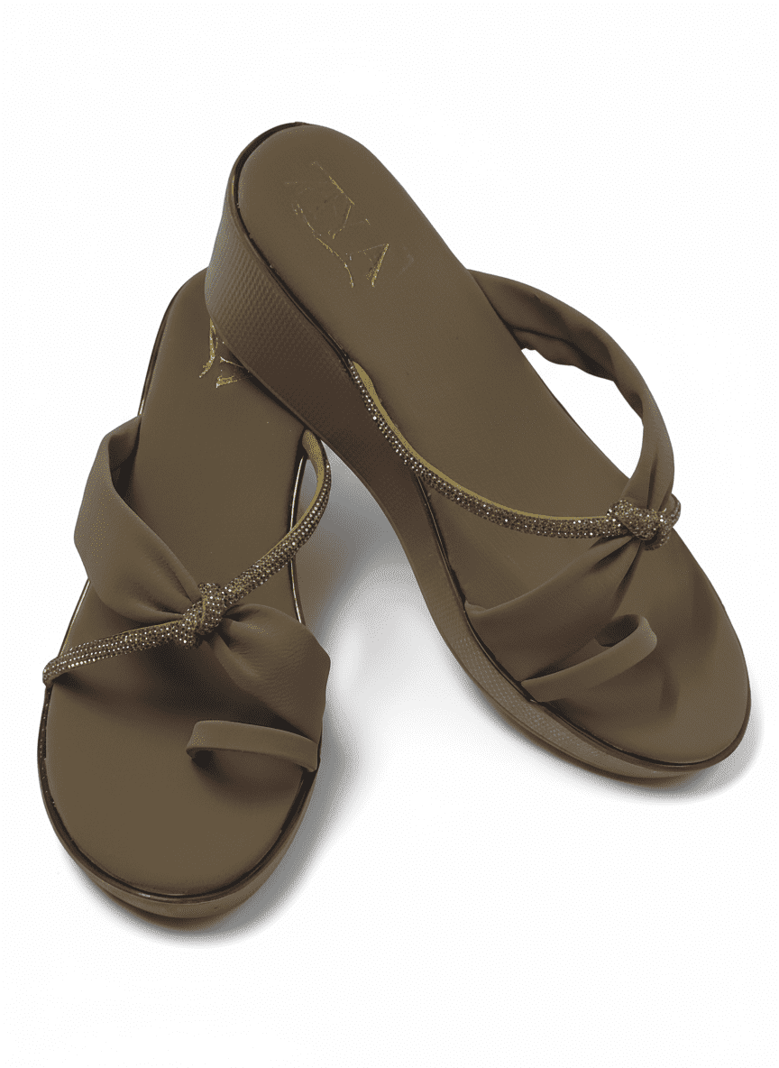 Beigelle Bloom Wedge – Beige Bow Knot Ladies’ Wedge Sandal - Image 4