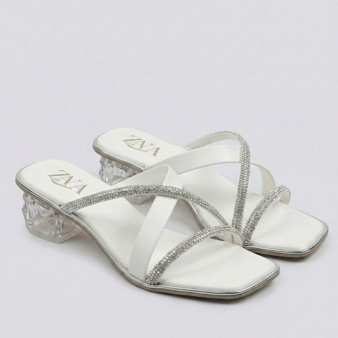 ZIYA Crystal-Strap Clear Heel Sandals - Image 3