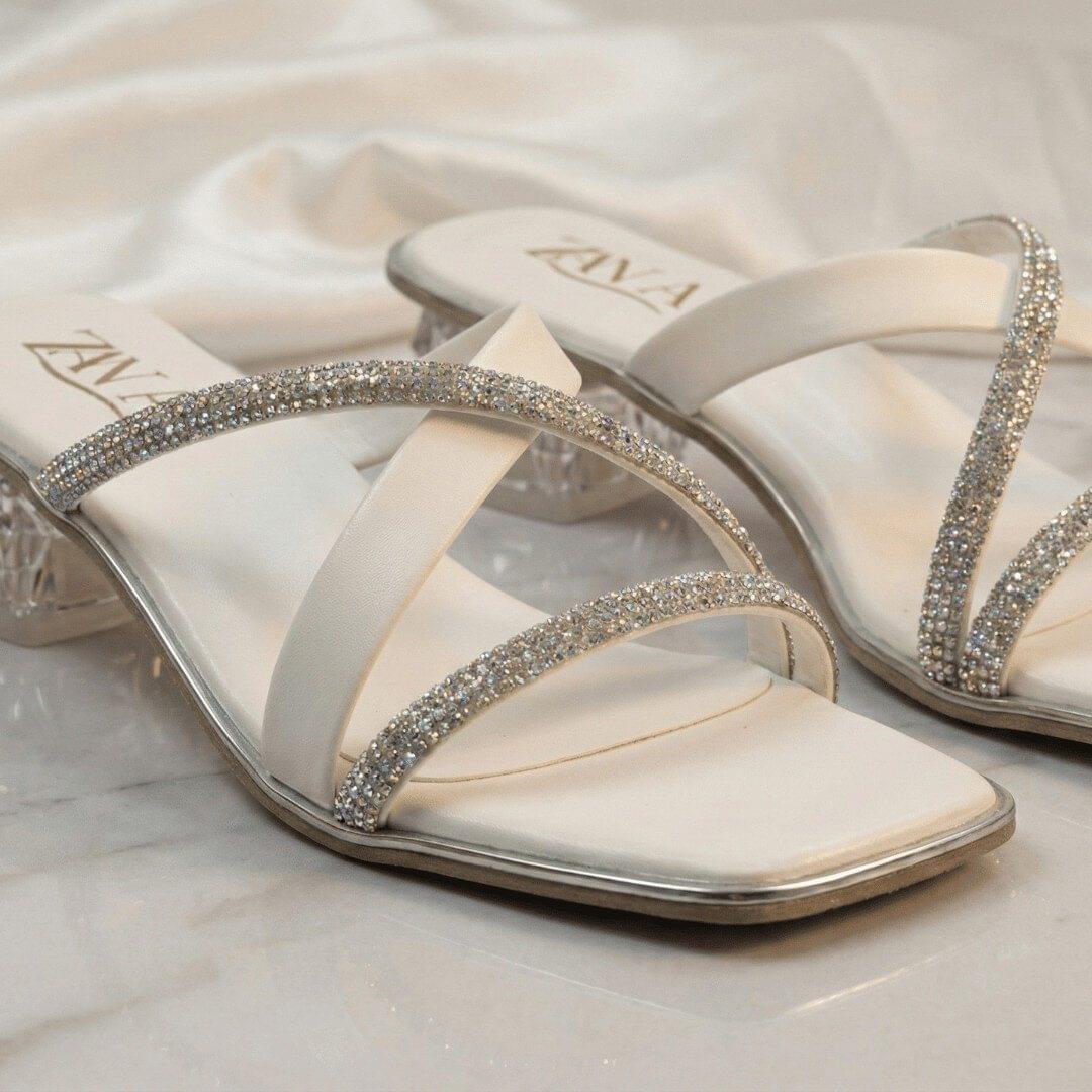 ZIYA Crystal-Strap Clear Heel Sandals - Image 2